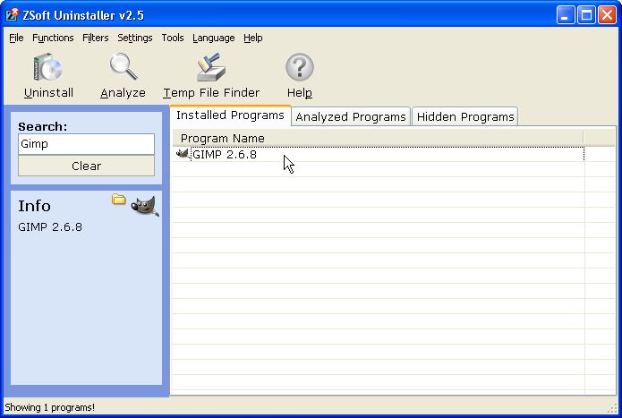 ZSoft Uninstaller 2.5 screenshot